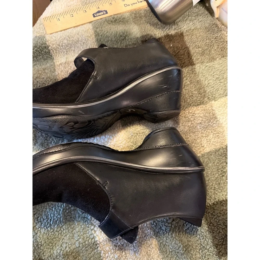 JBU‎ by Jambu Sedona Black Wedge Pumps Mixed Media Slip On Shoes Womens 7M